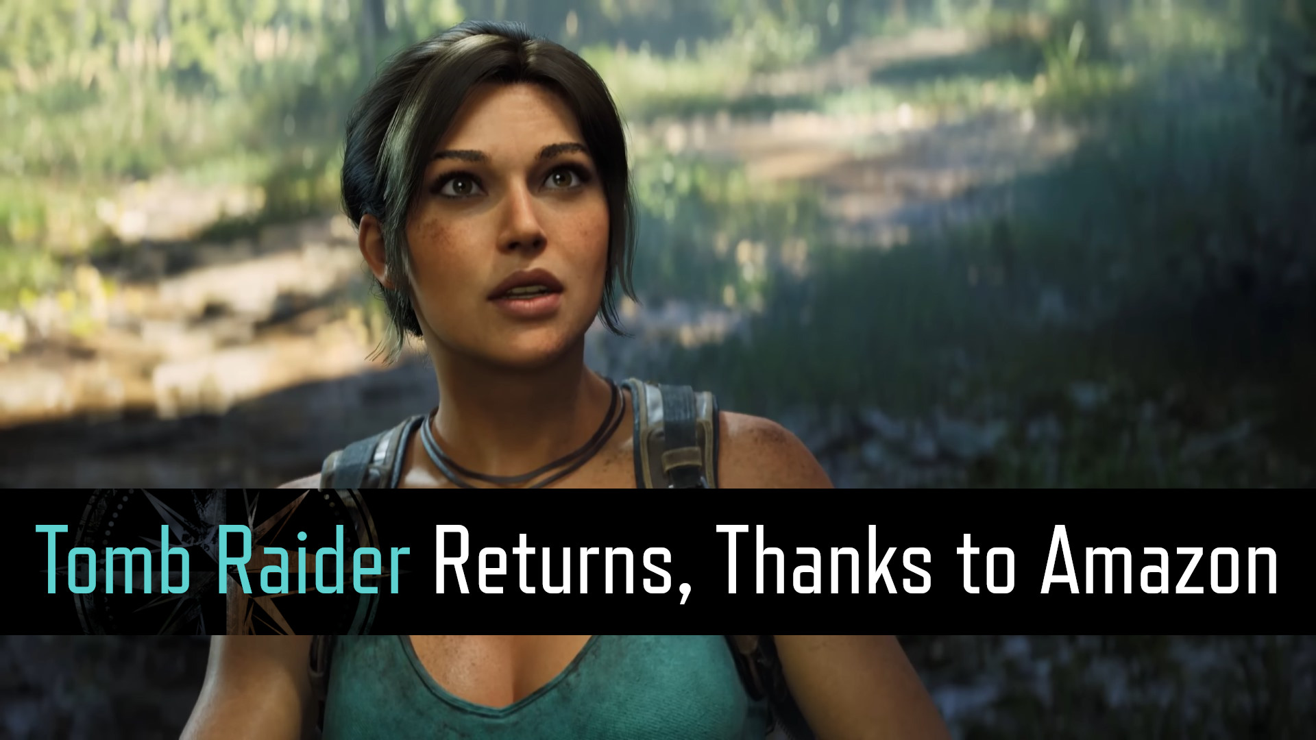 A close-up shot of Lara Croft’s new model in Tomb Raider: Legacy of Atlantis.