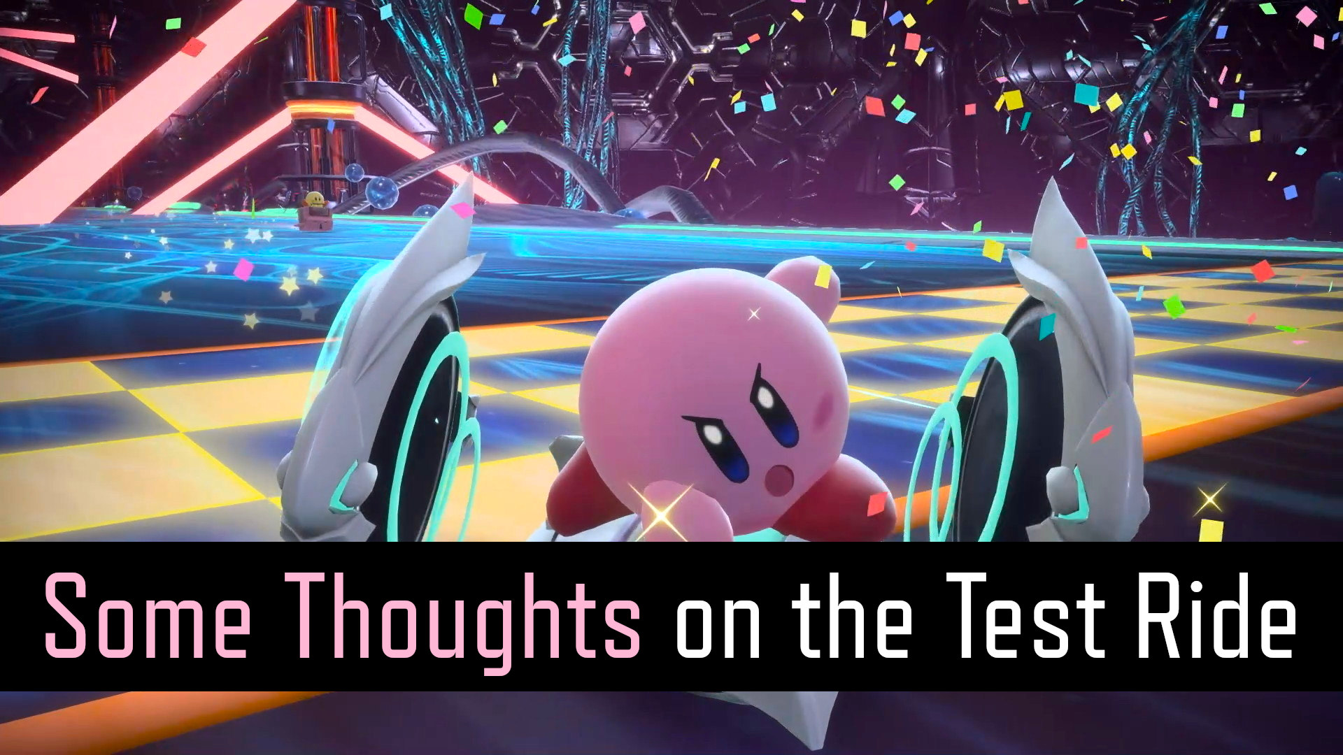 Kirby completing one of the City Trial minigames that demands players to dodge lasers for a faster time.