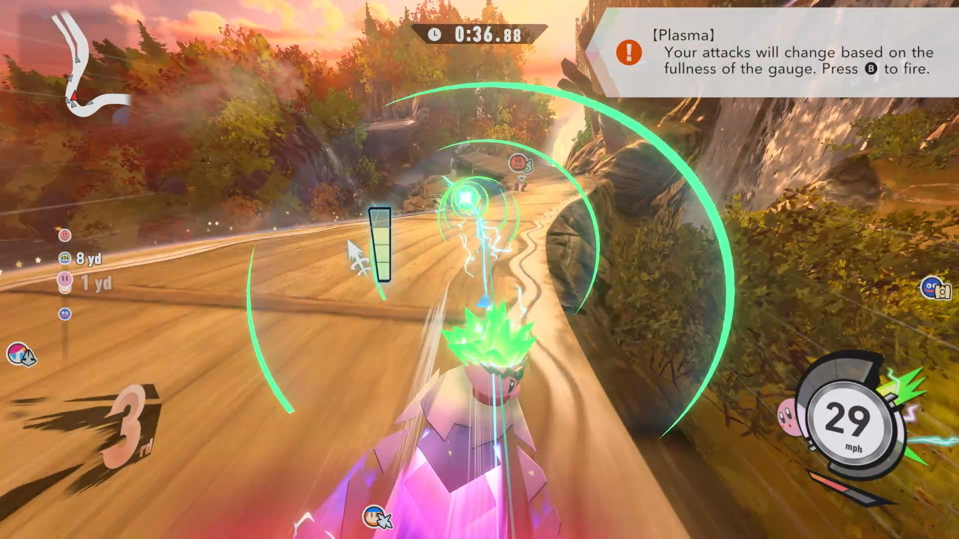 Plasma is one of the abilities in Kirby Air Riders. As a charge projectile, there are many different ways that it can be used effectively.