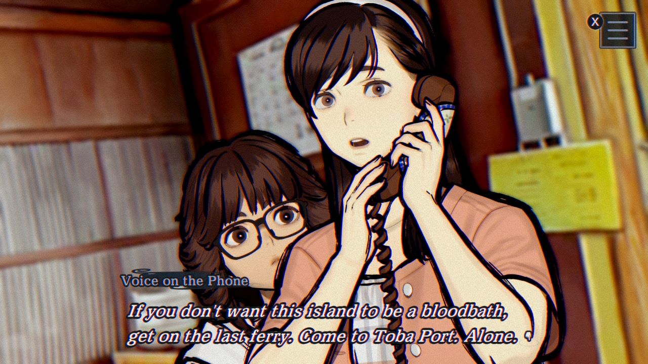 Sato receiving a threatening phone call at the Wakamura residence.