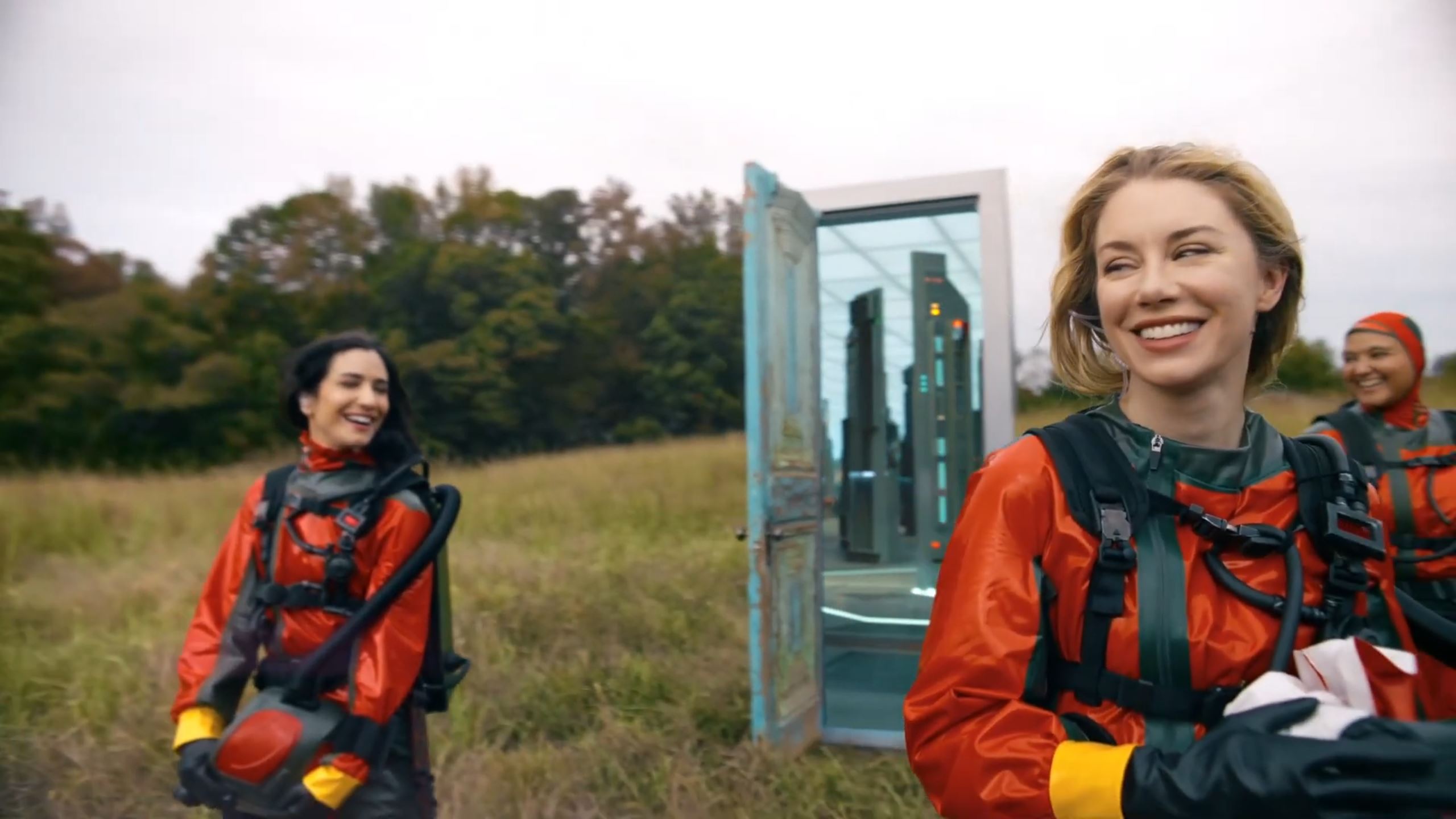Emilia Harcourt, Sasha Bordeaux, and Angler (codenamed Titties) discover Salvation, an alternate dimension with a similar atmosphere to Earth-1. They smile in relief, hoping they don't have to lose more friends and coworkers.