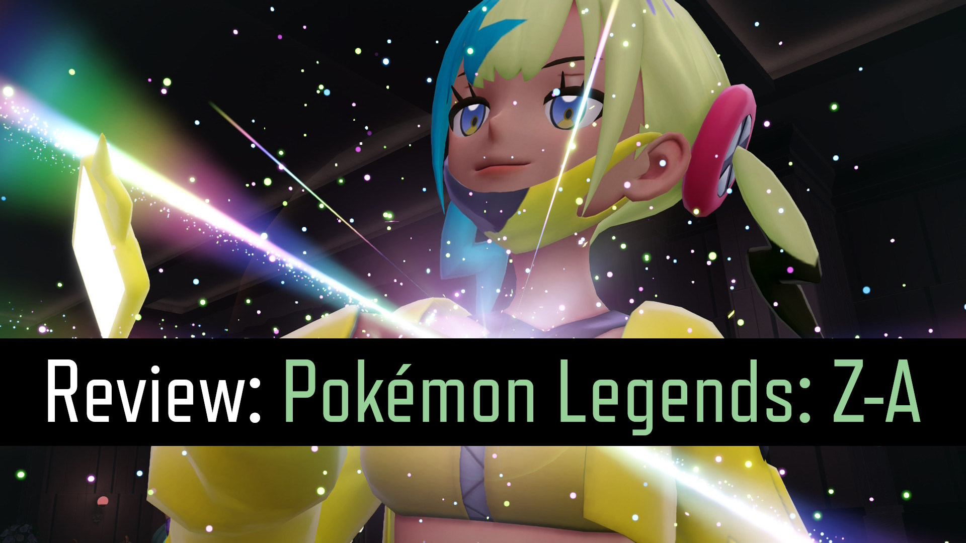 Canari tapping her Mega Stone on her chest to Mega Evolve her Eelektross.