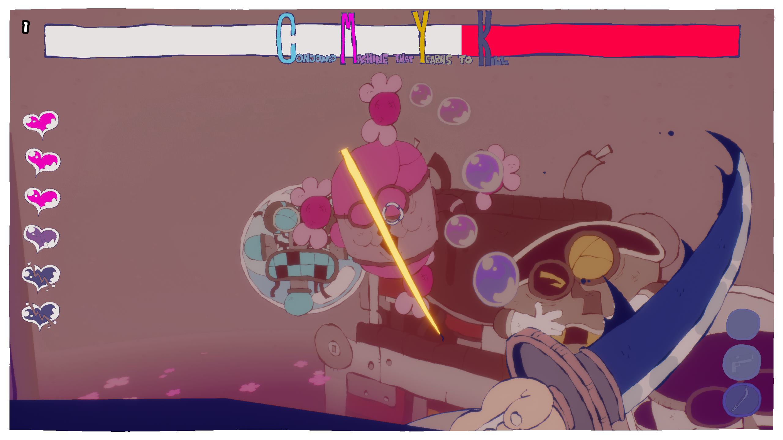 The katana is easily the most fun weapon in Shooty Shooty Robot Invasion. It’s a shame that the game doesn’t provide many secondary weapons.