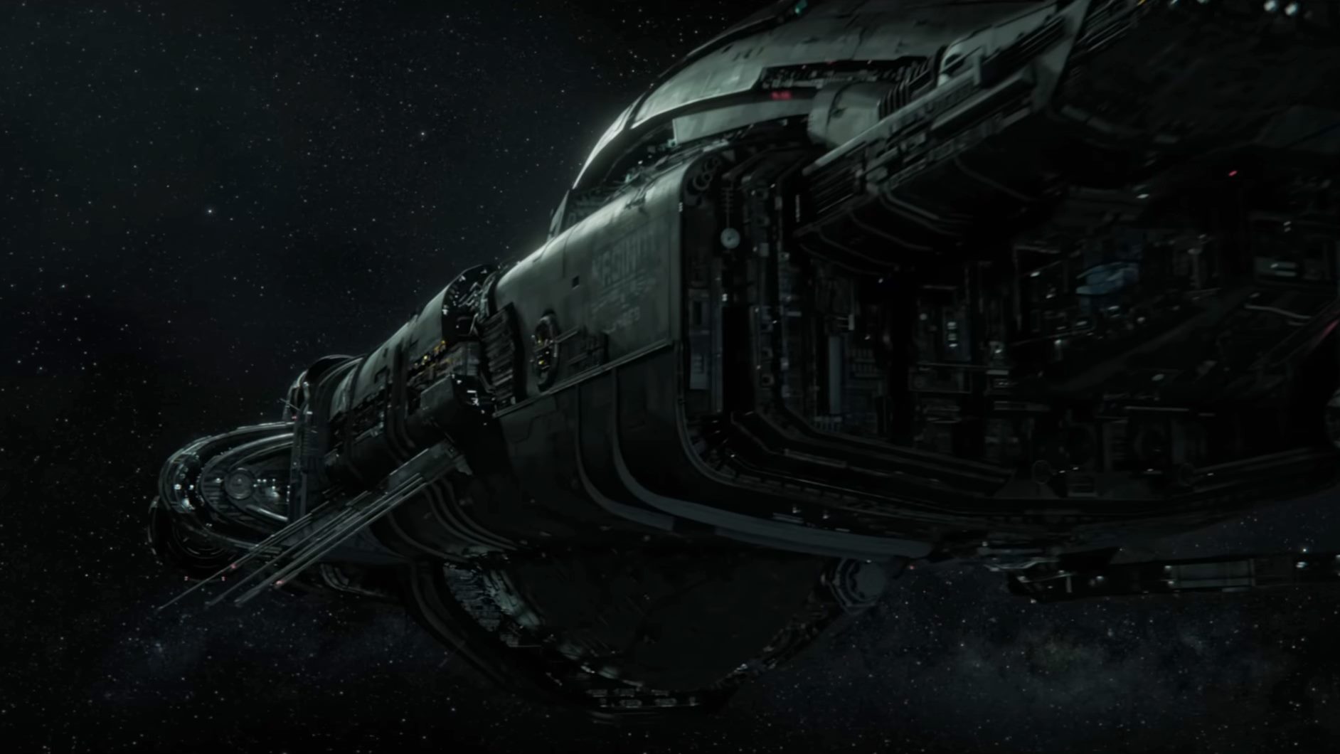 A shot of the spaceship from the beginning of the show. For a TV series, the CG is beautiful at times.